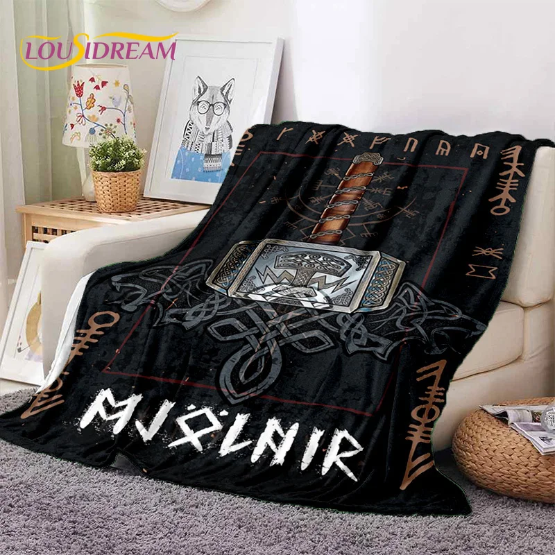 

Nordic Viking Odin Valhalla Valknut Soft Blankets,Keep Warm Throw Blanket Comfortable Blanket for Picnic Beds Sofa Home Bedroom