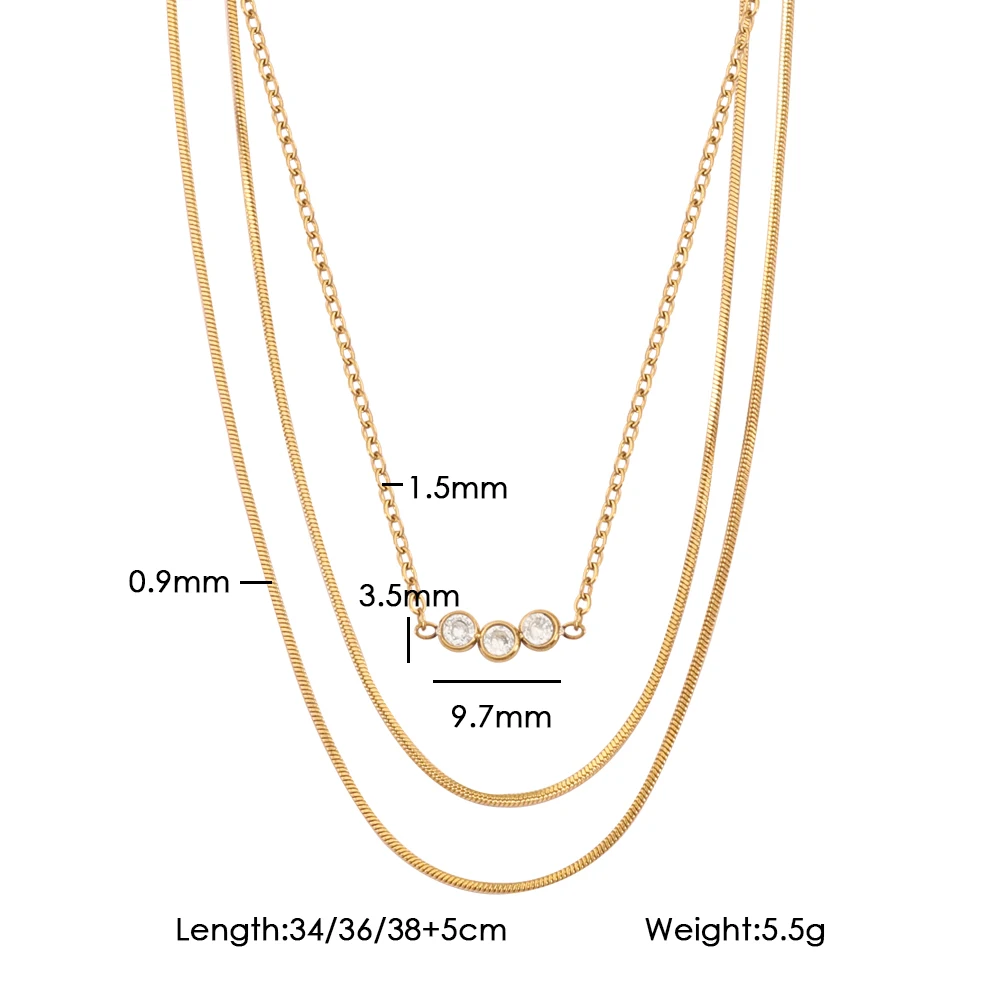 JINHUI Fashion Stainless Steel Women's Pendant Necklace Collarbone Chain Waterproof Hypoallergenic Stackable Jewelry Gift