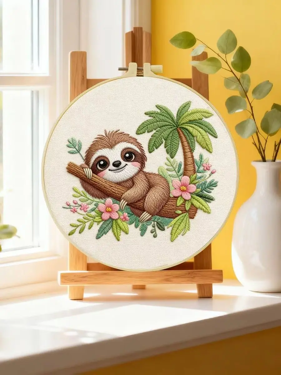1 Stück 20X20CM/15X15CM 7,87/6,3 Zoll Koala Stickerei Starter-Kit DIY-Kit DIY-Stickerei-Set Handarbeiten Nadelkunst Nähkunst – Detail 6