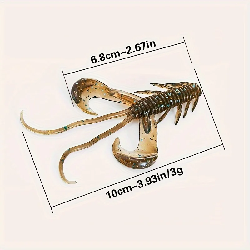 10 Stück 10 cm/3,7 cm große, simulierte Garnelen-Angelköder aus Silikon, schwimmender Wobbler-Angelköder aus weichem TPE-Material, Angelzubehör – Detail 5