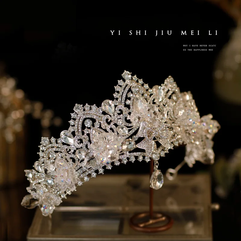 تاج غطاء رأس الزفاف فستان الزفاف الرئيسي زفاف عيد ميلاد فاخر أنيق ياباني وكوري جديد بسيط رائع