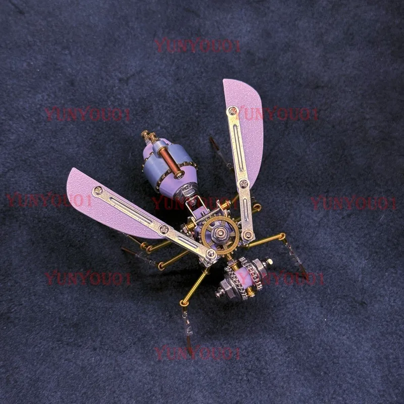 Steampunk Mechanical Fly DIY Handmade Building Blocks Puzzle Assembly Model Creative Desktop Ornaments Birthday Gifts