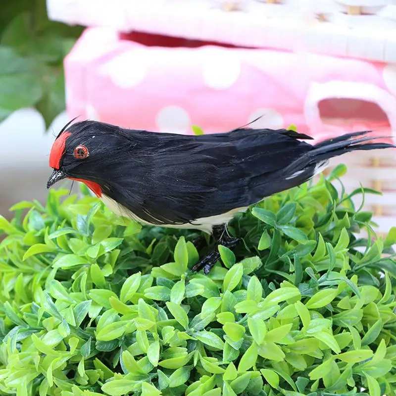 Bird Sculptures Table Decor Artificial Feather Toy Swallow Ornament Aesthetic Room Decorations Realistic Animal Collectible