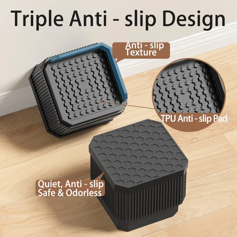 Professional Heavy-Duty Furniture Foot Pad Square Non-slip Bed Lifter Adjustable Round Washing Machine Support Refrigerator