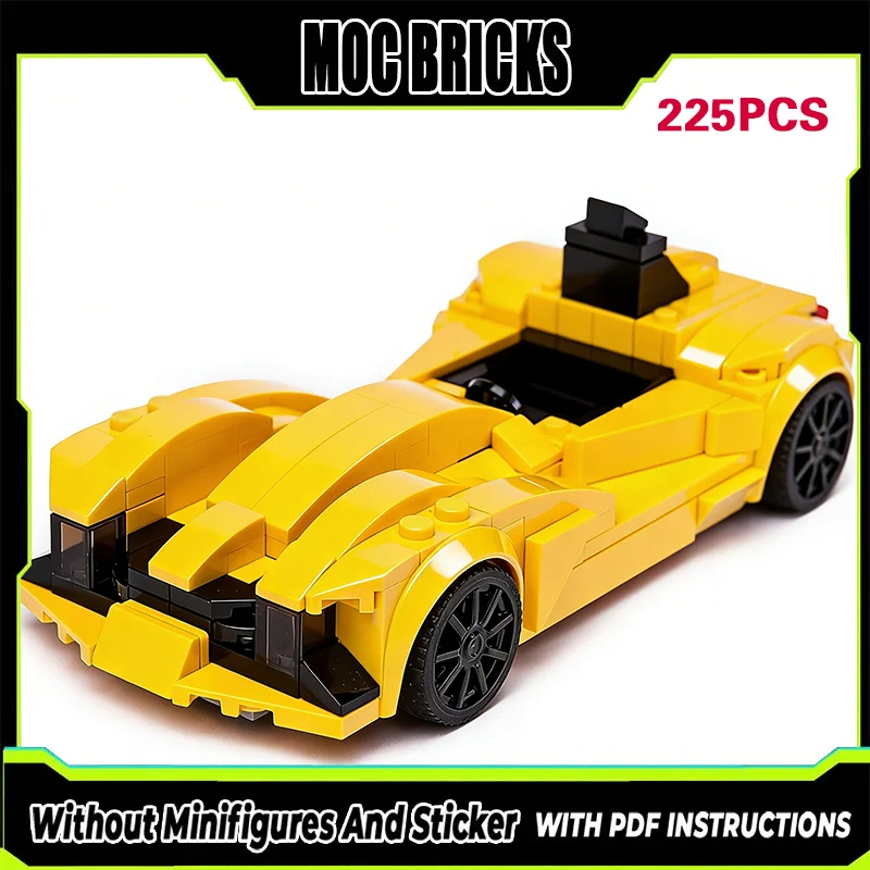 

City Car Model MOC Building Bricks Yellow Single-Seater Racing Car Modular Technology Gifts Holiday Assemble Children Toys Suit