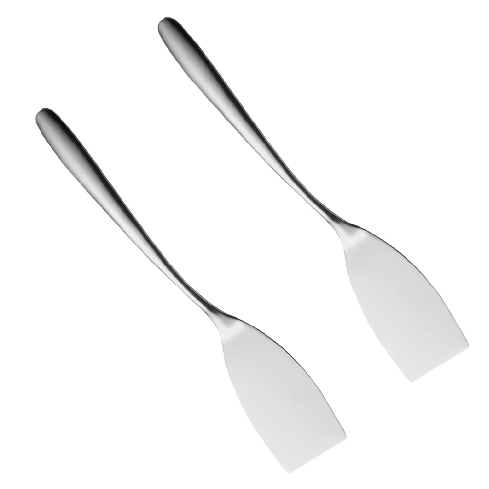 2pcs Stainless Steel Spatula 304 Metal Cooking Turner For Steak Frying Multipurpose Kitchen Tool Restaurant Flipper