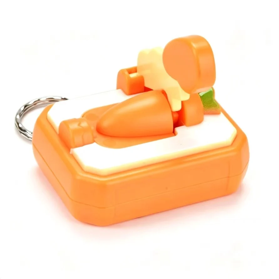 Mini Press Cut Carrot Stress Relief Keychain Charm Pocket Portable Creative Desktop Leisure  Fidget Gadget image 4