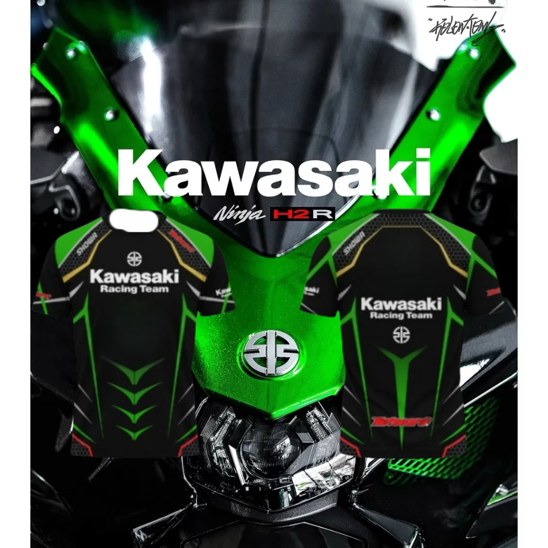 

Новинка 2025 года, мужская футболка Kawasaki Motorcycle Racing Team, летние женские футболки 2025 года, футболки в максимальном гоночном стиле, топы