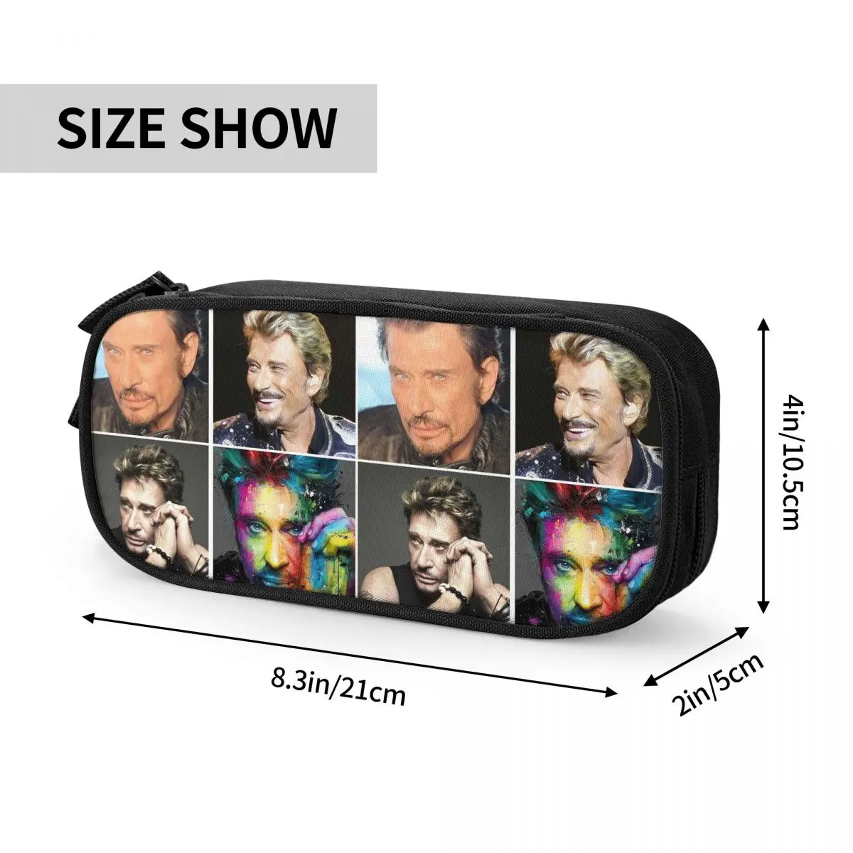 حافظات أقلام روك ستار جوني هاليداي سنجر صندوق أقلام رصاص صندوق أقلام للفتيات الصبي حقيبة تخزين كبيرة طالب مدرسة سستة القرطاسية