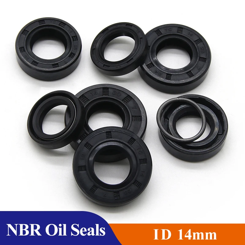 

2/5/10pcs NBR Oil Seal ID 14mm TC-14*22/24/25/26/27/28/30/35*5/6/7/8/10mm Nitrile Rubber Shaft Double Lip Gasket