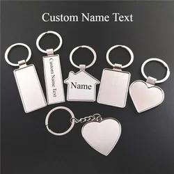 Custom Name Couple Keychain Anniversary Gift for Boyfriend Him Her Stainless Steel Key Ring Laser Engraved Sided Text Keyring
