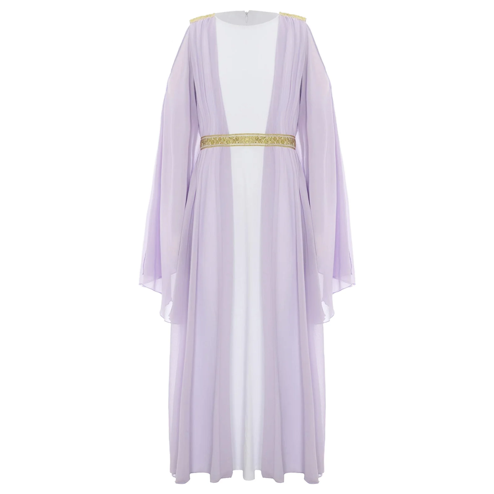 

Детский карнавальный костюм древнегреческого Рима для девочек, халат для поклонения, тюлевое платье макси с длинными рукавами для Хэллоуина, костюмы для наряда