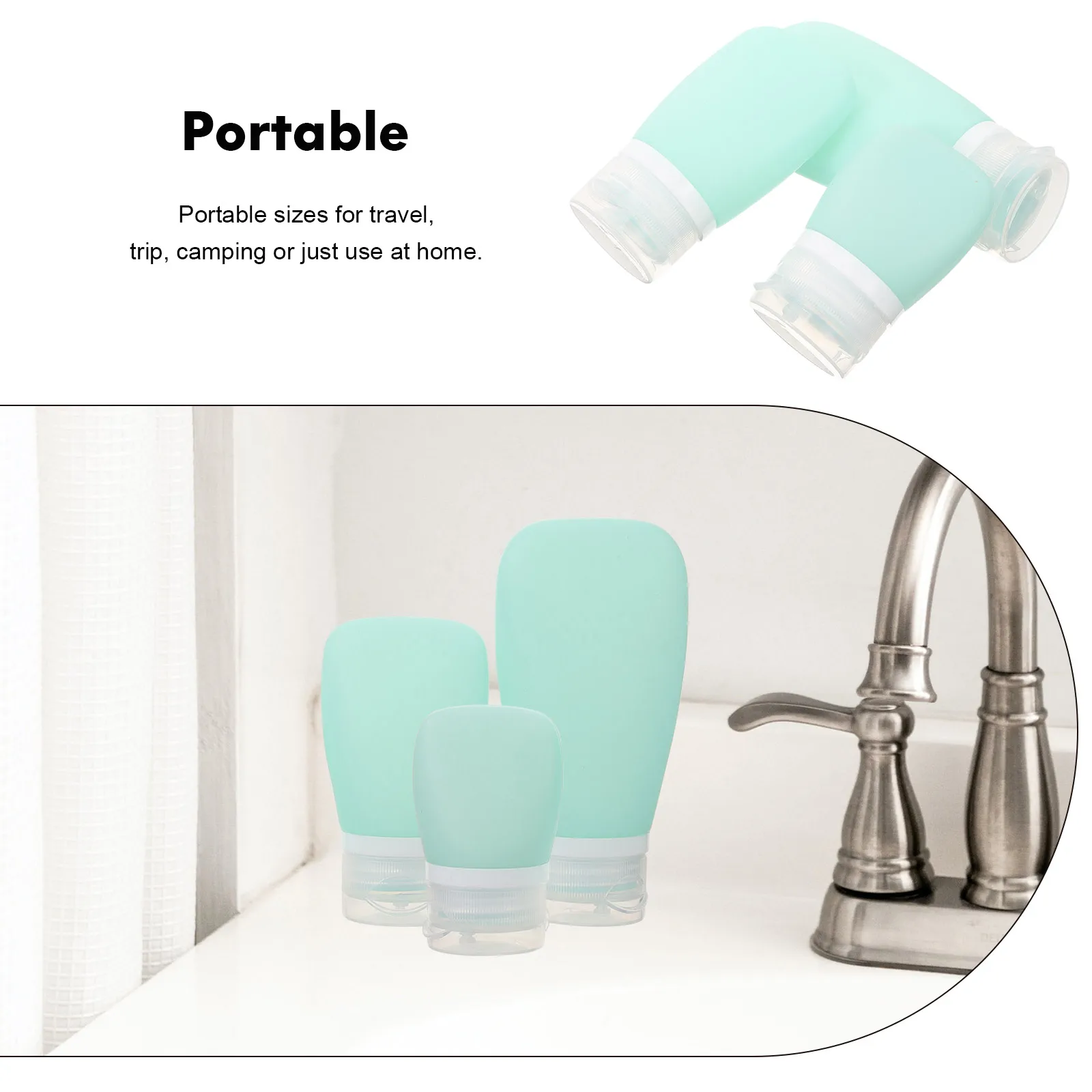 

3pcs Silicone Bottles Reusable Refillable EcoFriendly Shampoo Body Lotion Essential Oil Liquid Soaps Dispenser Bottle Press Pump