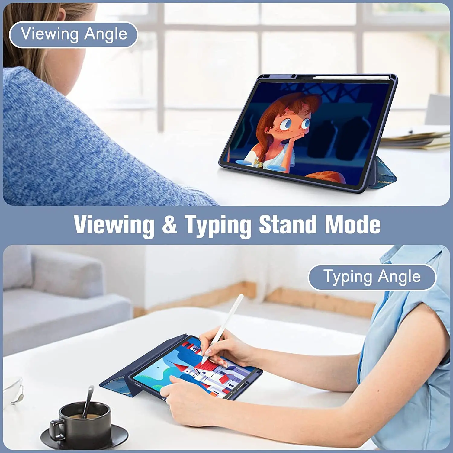 Für Samsung Galaxy Tab S11 S10 FE Plus S9 Hülle Acryl Dreifach Faltbarer Ständer Stifthalter Stoßfeste Tablet-Schutzhülle – Detail 7