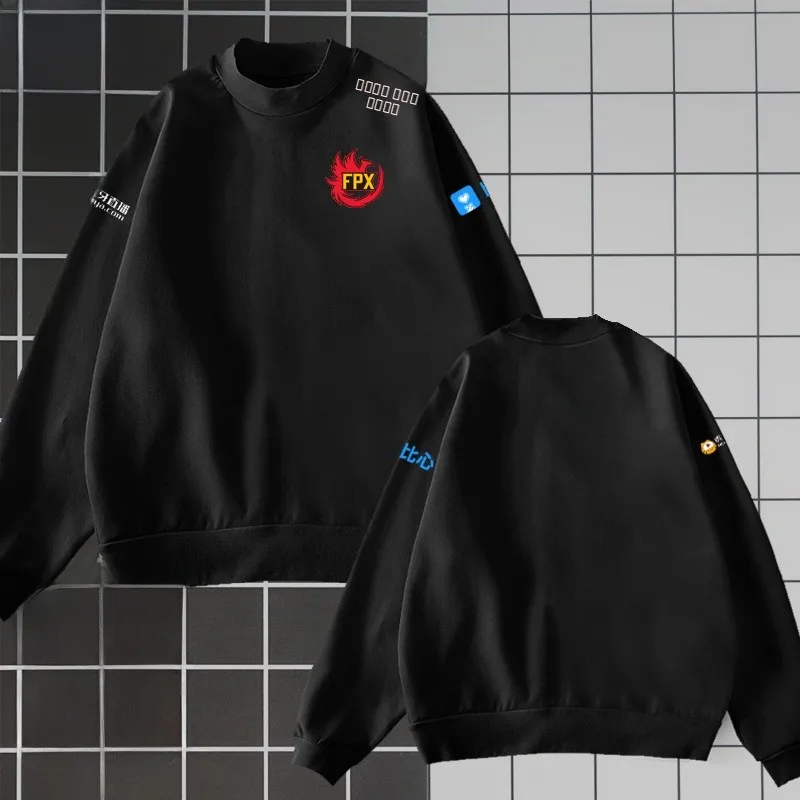 

FPX Team round Neck Sweatshirt Thin Long Sleeve Unisex S9 Final Match Cotton Polyester Blend Comfortable Casual Streetwear