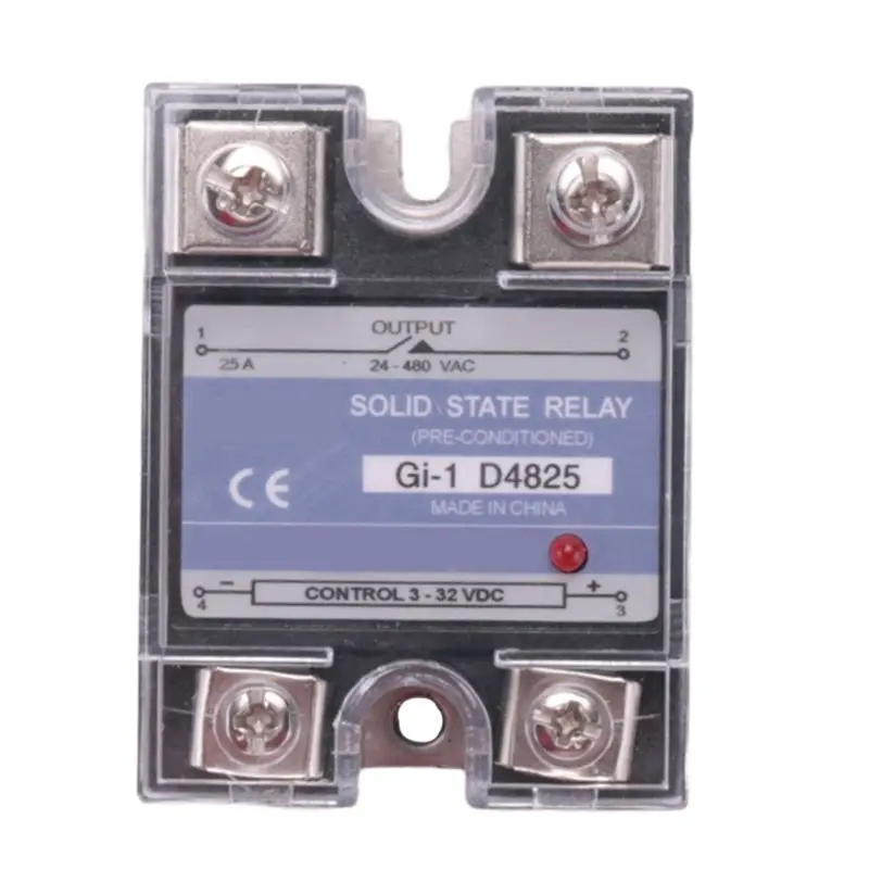 2X SSR 25A 3-32V DC To 24-480V AC Single Phase Solid State Relay DC Control AC MGR-1 D4825 Load Voltage
