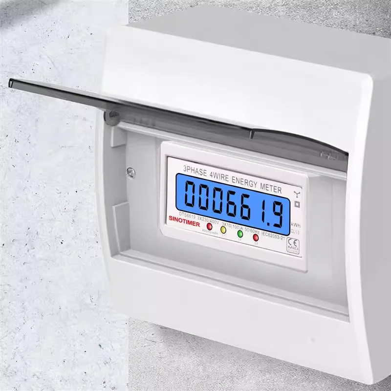 Rail three-phase backlight LCD display power kWh household electricity meter 100A 3 * 230/400VAC