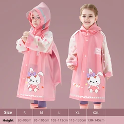 Cute Kids Raincoat Wateproof Children Dinosaur Rain Poncho Rabbit  Rain Coat Jacket With Backpack Position Student RainWear