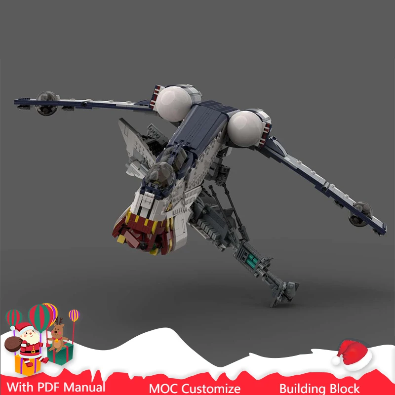 Hot 1958 PCS MOC Spaceship Aircraft Fighter Building Model Custom Puzzle Technology Creative Assembly Advanced Christmas Gifts