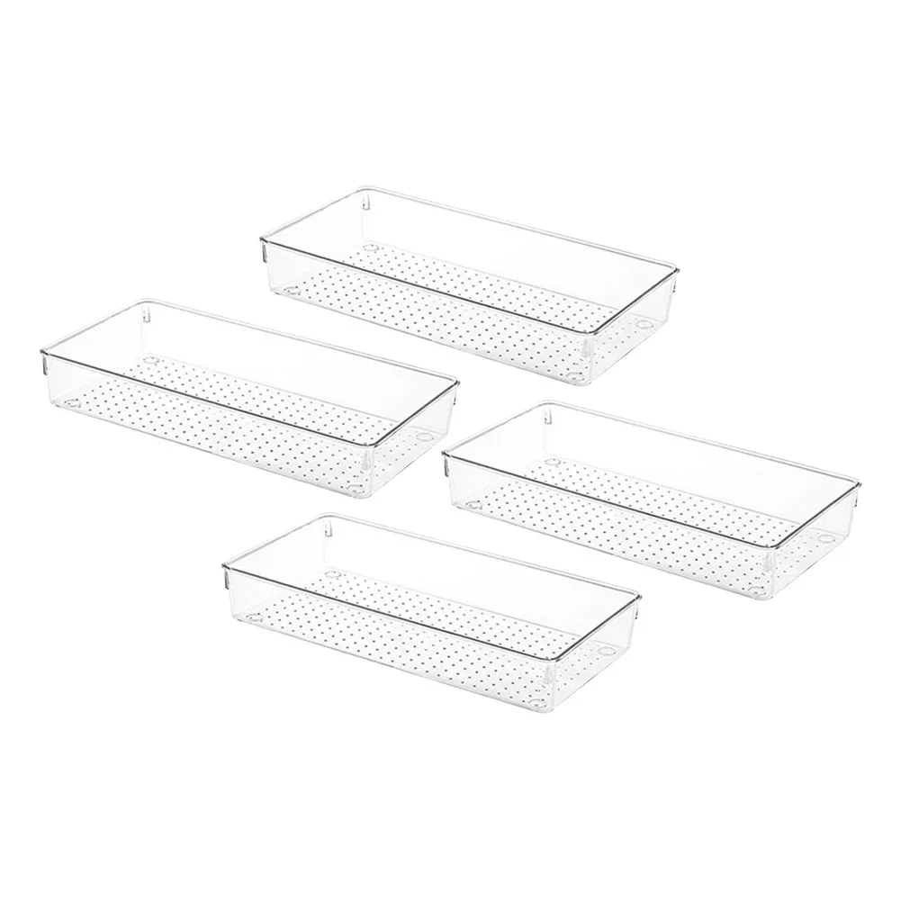 

Non Slip Clear Acrylic Storage Trays Designed to Keep Your Belongings Neat in the Kitchen Bathroom or Office Easily