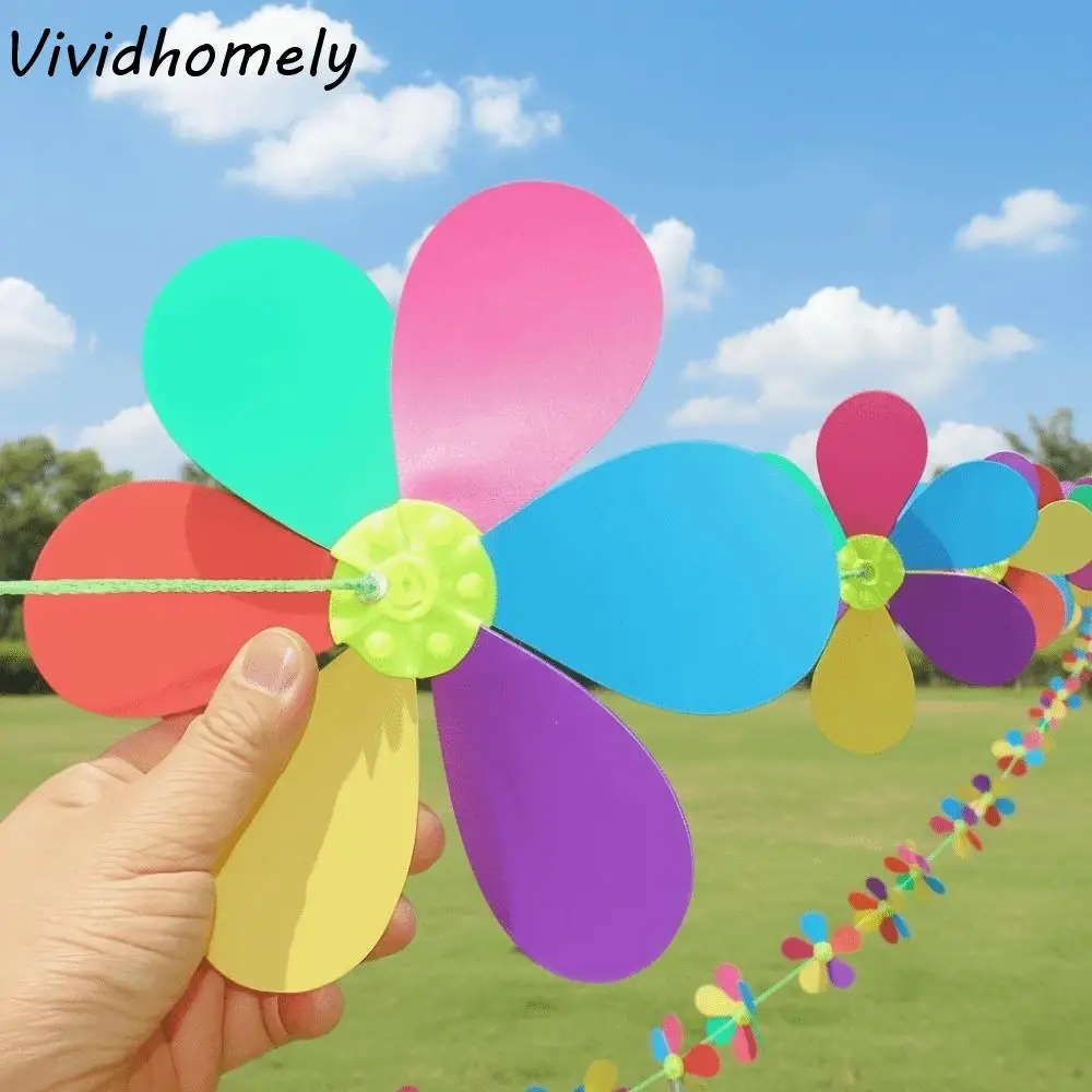 

Ornamental 10m Windmill String Hanging Rope Whirligig Decor Wind Spinner Rainbow Color Plastic Wind Rotator Yard