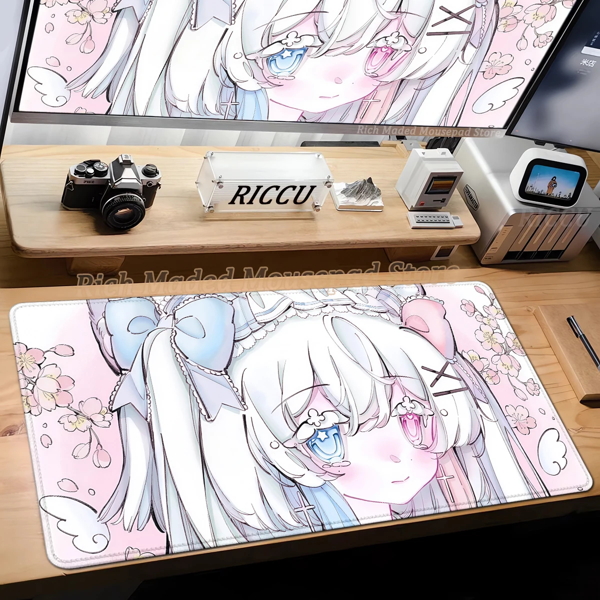 

Pink Anime Angel Girl Mouse Pad Laptop Gaming Hd Extended Desk Mat Kawaii Office PC Cabinet XXL Keyboard Mousepad Pc Accessories