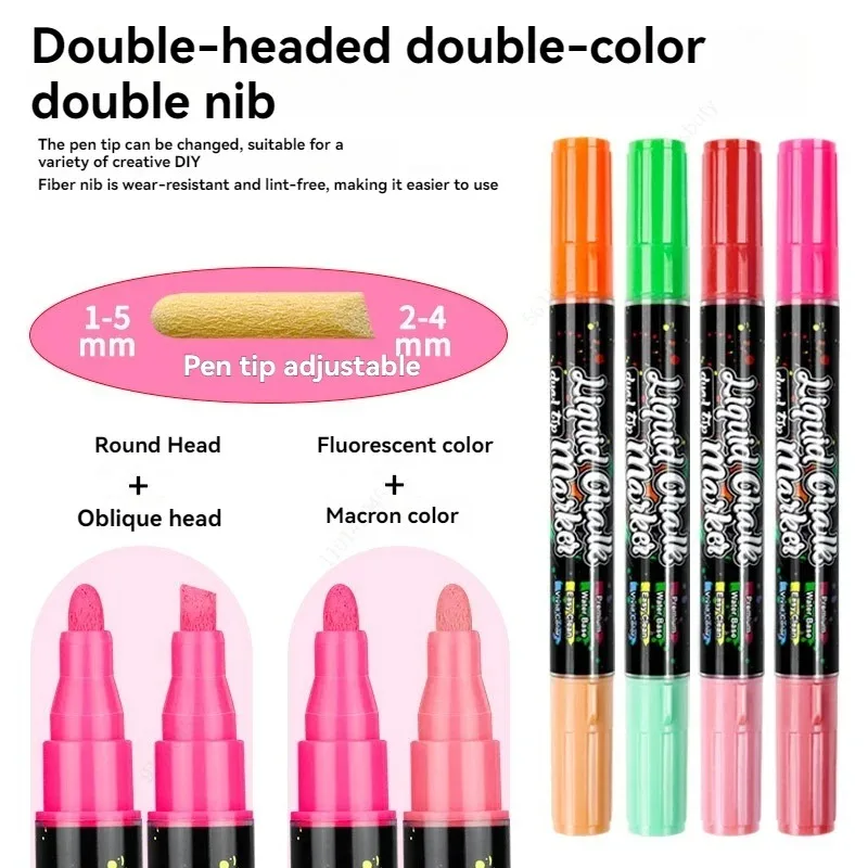 16 لونًا من أقلام الطباشير السائلة - أقلام صانع الطباشير القابلة للغسل والرطبة للسبورة البيضاء لمبة إضاءة نافذة زجاجية جرافيتي Ar #6