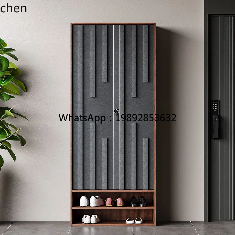 household door storage cabinet integrated against the wall outdoor aisle elevator entrance solid wood porch cabinet