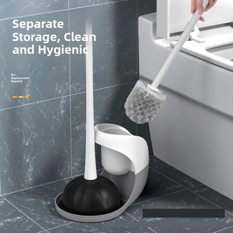 

Набор для чистки унитаза: ёршик с подставкой и инструмент для прочистки слива, пластиковые принадлежности для уборки туалета