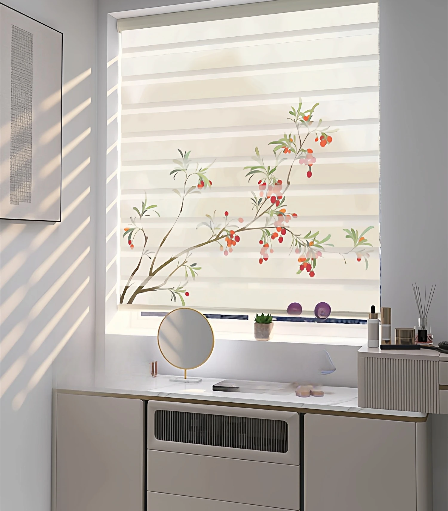 Soft Yarn Curtain Roller Shutter Bedroom Living Room Bathroom No Punching Roll-up Printing Lifting Shutter Curtain