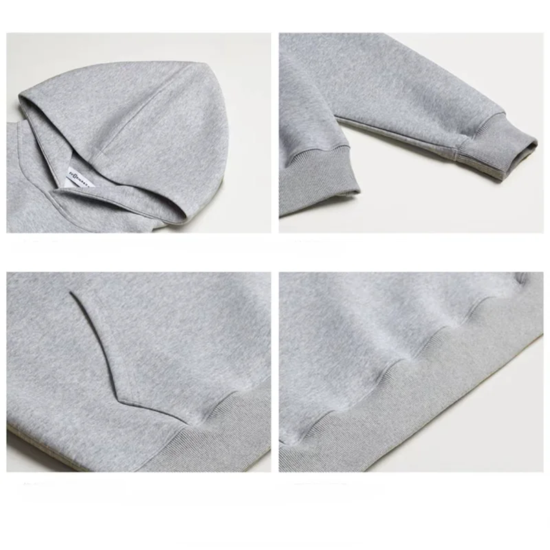 حجم كبير المرأة الصوف هوديس انخفاض الكتف الرباط المتضخم البلوز هوديي Y2K كم طويل البلوز الأعلى مع جيب