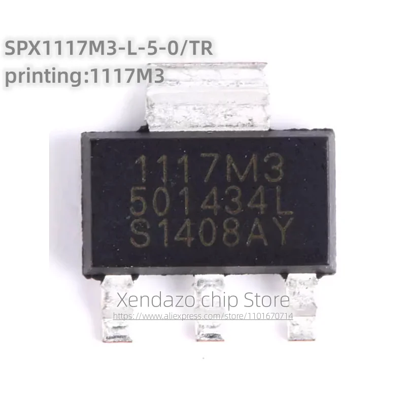 10pcs/lot SPX1117M3-L-5-0/TR printing 1117M3 SOT-223 package Original genuine Voltage regulator chip