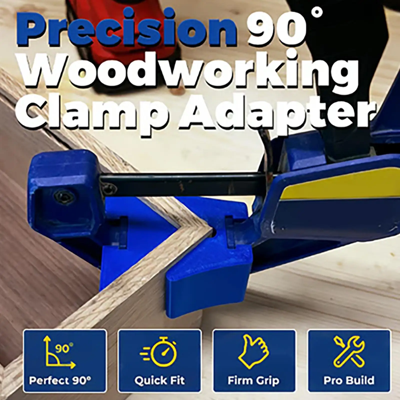 Quick-Grip Clamp Angle Adapters 3D Printed Woodworking Clamp Corner Holders (1 Set) Engineered To Work With Quick Clamps
