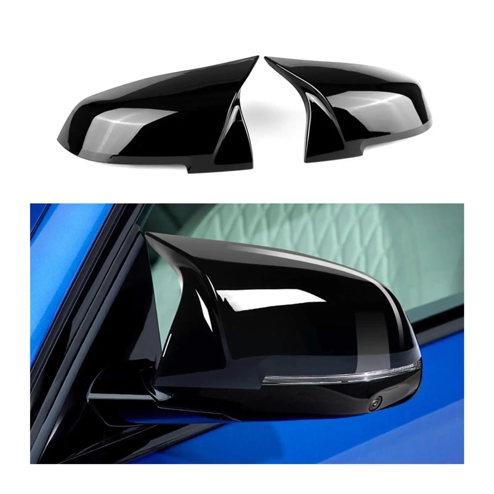 2PCS ABS Mirror Cover Rearview Side Mirror Cover for BMW 1234 Series F20 F21 F22 F23 F30 F31 F34 F32 F33 F36 X1 E84 M2 F87