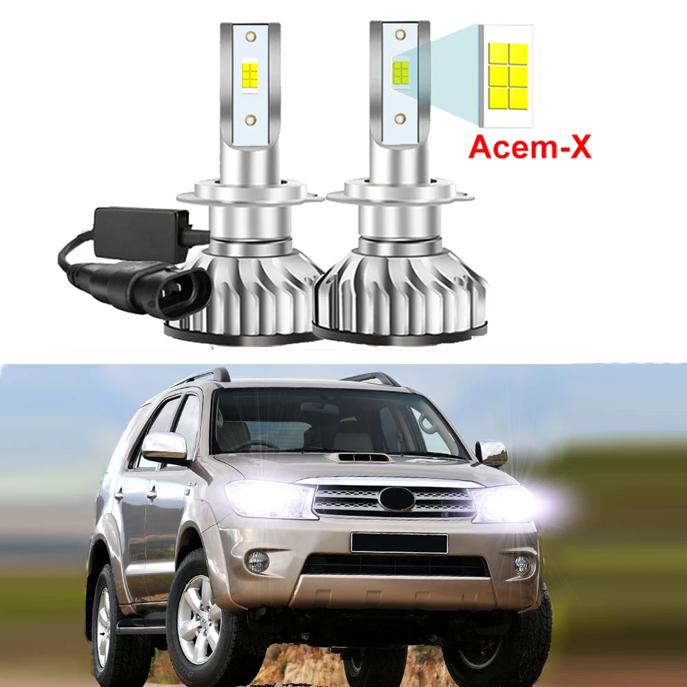 

2Pcs Car LED Headlight Bulbs For Toyoto Fortuner MK1 2006-2011 High Low Beam Headlamp Canbus