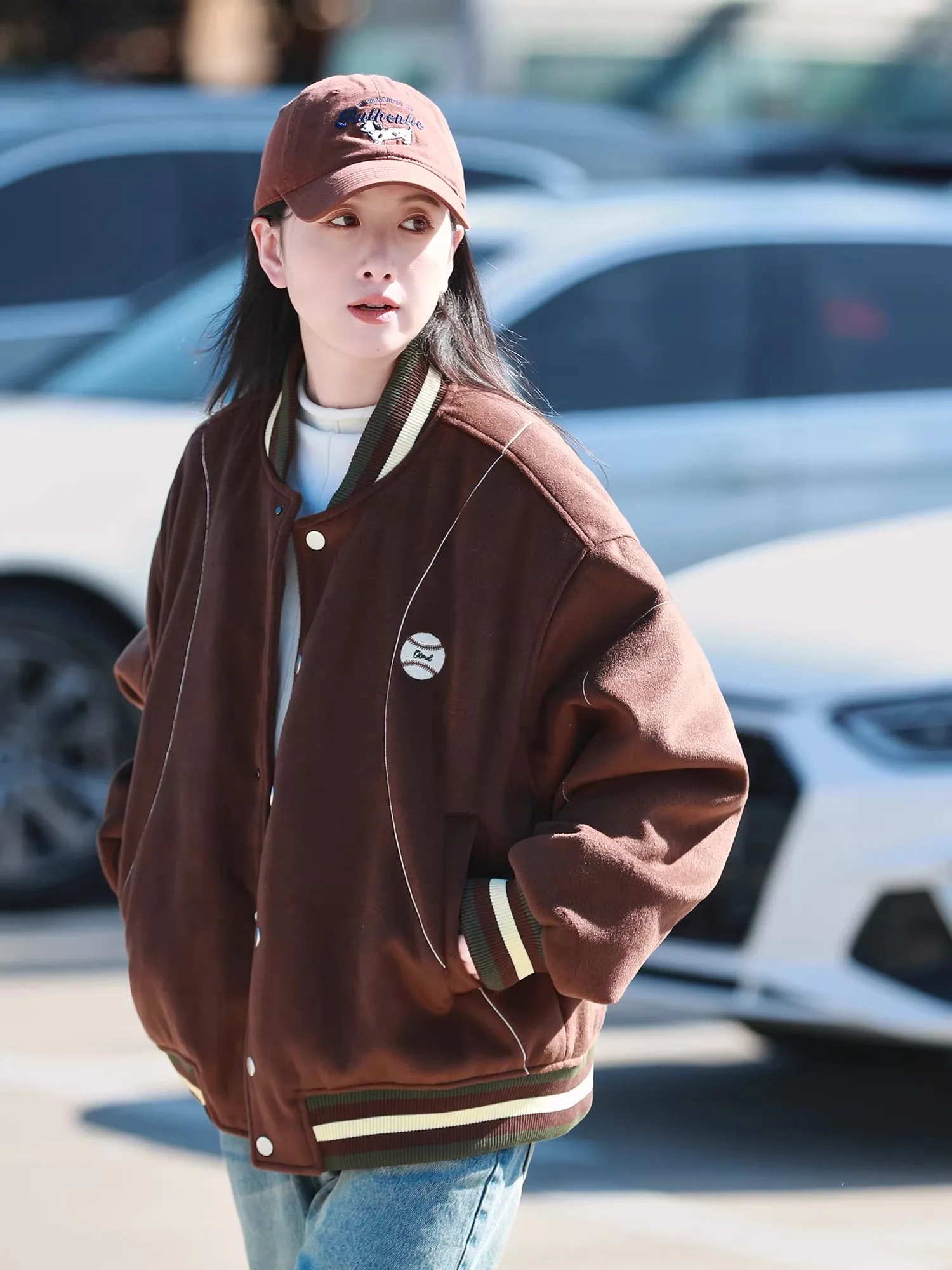 Jaet de algodón de béisbol de invierno para hombre, abrigo cálido informal holgado con sensación de diseño, abrigo para estudiante Sli