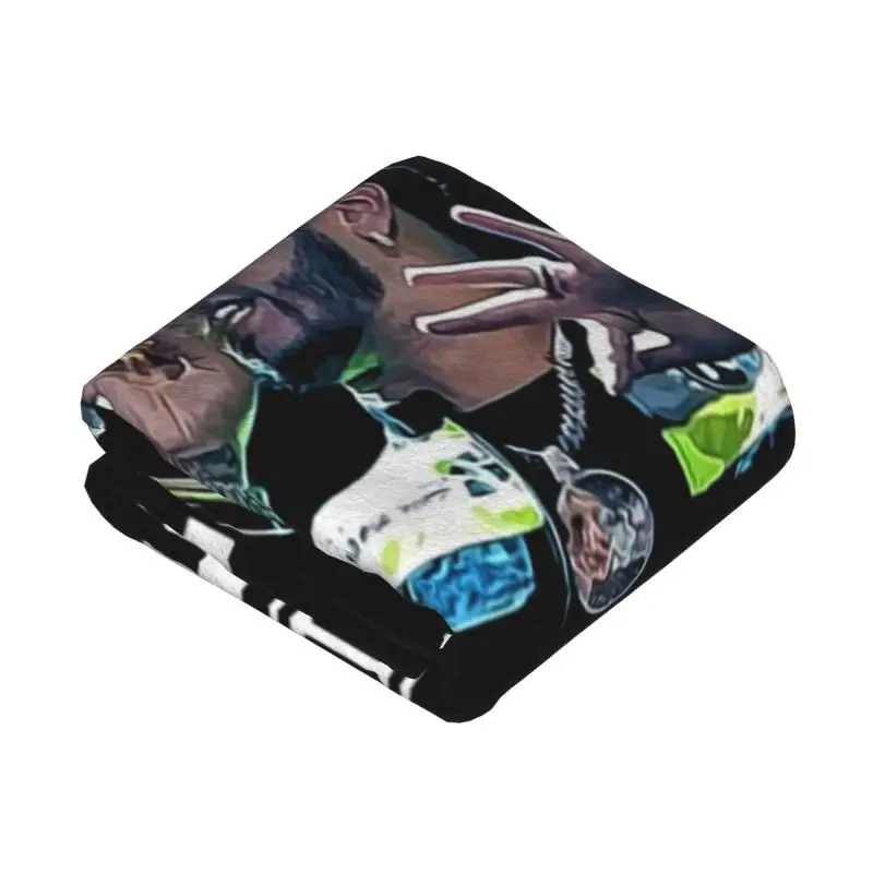 Custom Anuel AA Rapper Blanket 3D Printed Soft Flannel Fleece Warm Latin Urban Music Throw Blankets for Car Bed Sofa Quilt