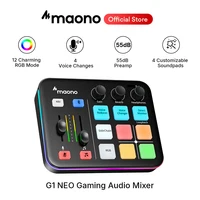 MAONO G1 NEO interfaz de audio Mezclador de audio g1, efectos de sonido personalizados, interfaz de audio XLR, para voz de juegos, Podcast