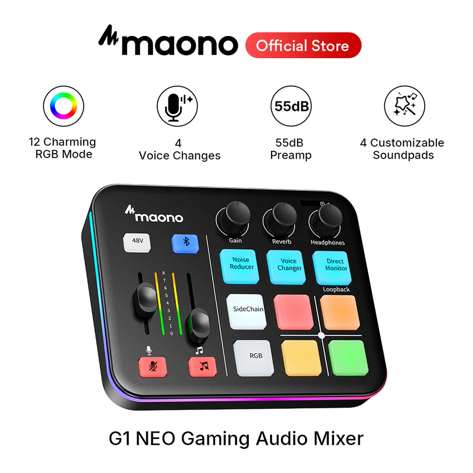 ！SALE！【★白★】maono caster G1 NEO オーディオミキサー MAONO G1 NEO インターファズ デ オーディオ オーディオ ミキサー g1