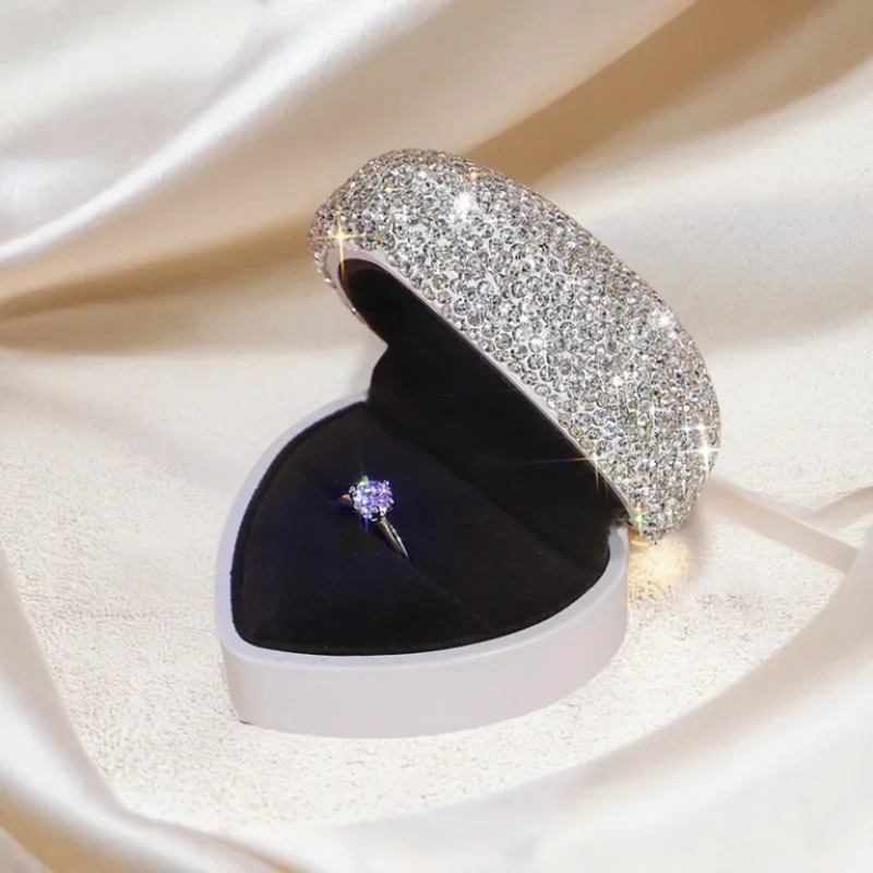 Joyero para propuesta de boda, aniversario, cumpleaños, día de San Valentín, joyería, organizador de viaje, estuche de joyería, regalo para mujer y niña