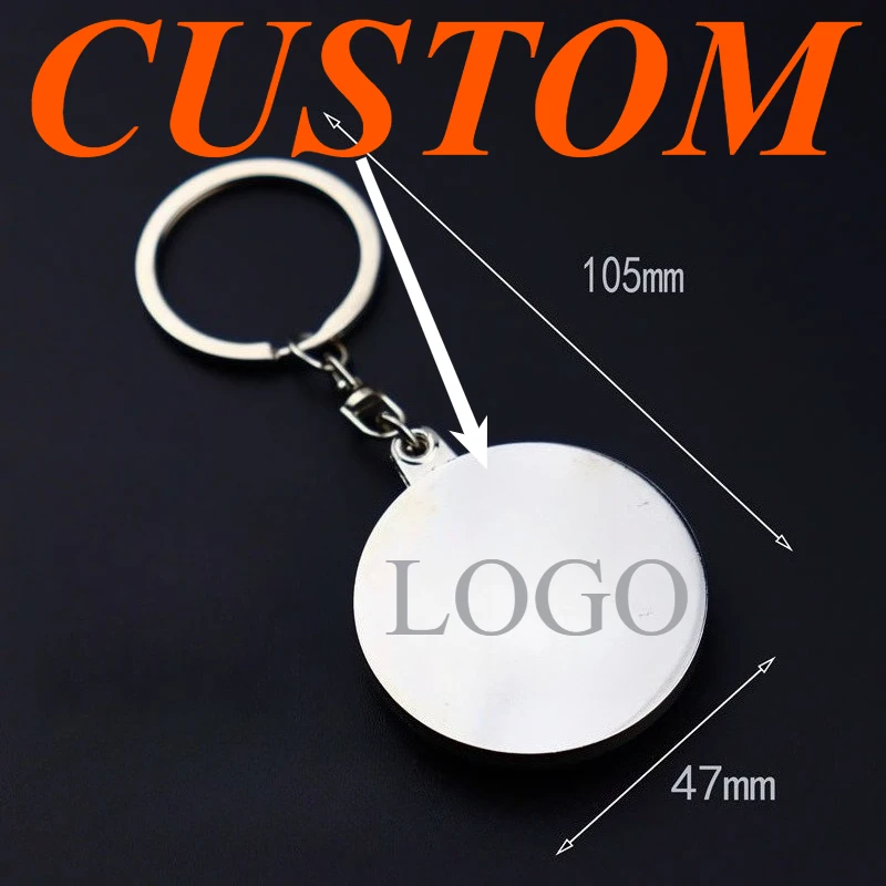 1pc Custom Keychain Personalized Zinc Alloy Rotatable Russian Turntable Customized Key Ring Car Accessories Gift Wholesale