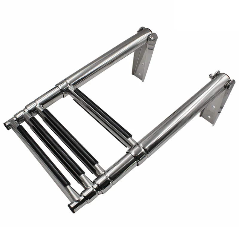 Stainless steel 3/4 Step Marine Boat Stainless Steel Ladder Telescoping Extendable Ladder For Marine Yacht/Swimming Pool