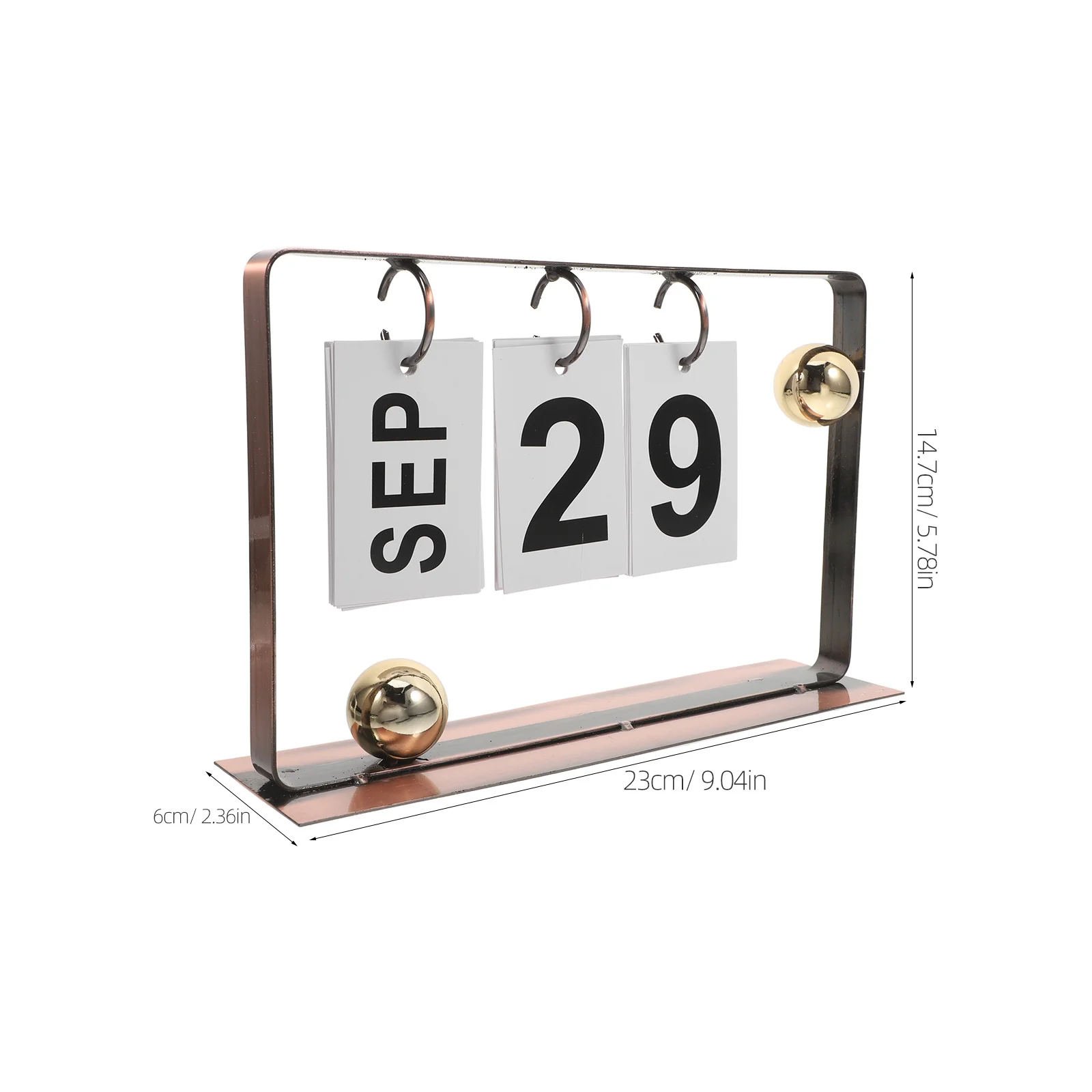 1pcs Desktop Calendar Rustic Metal Flip Design Perpetual Daily Schedule Stand Tabletop Office Decor Reusable Twin-Wire Ring