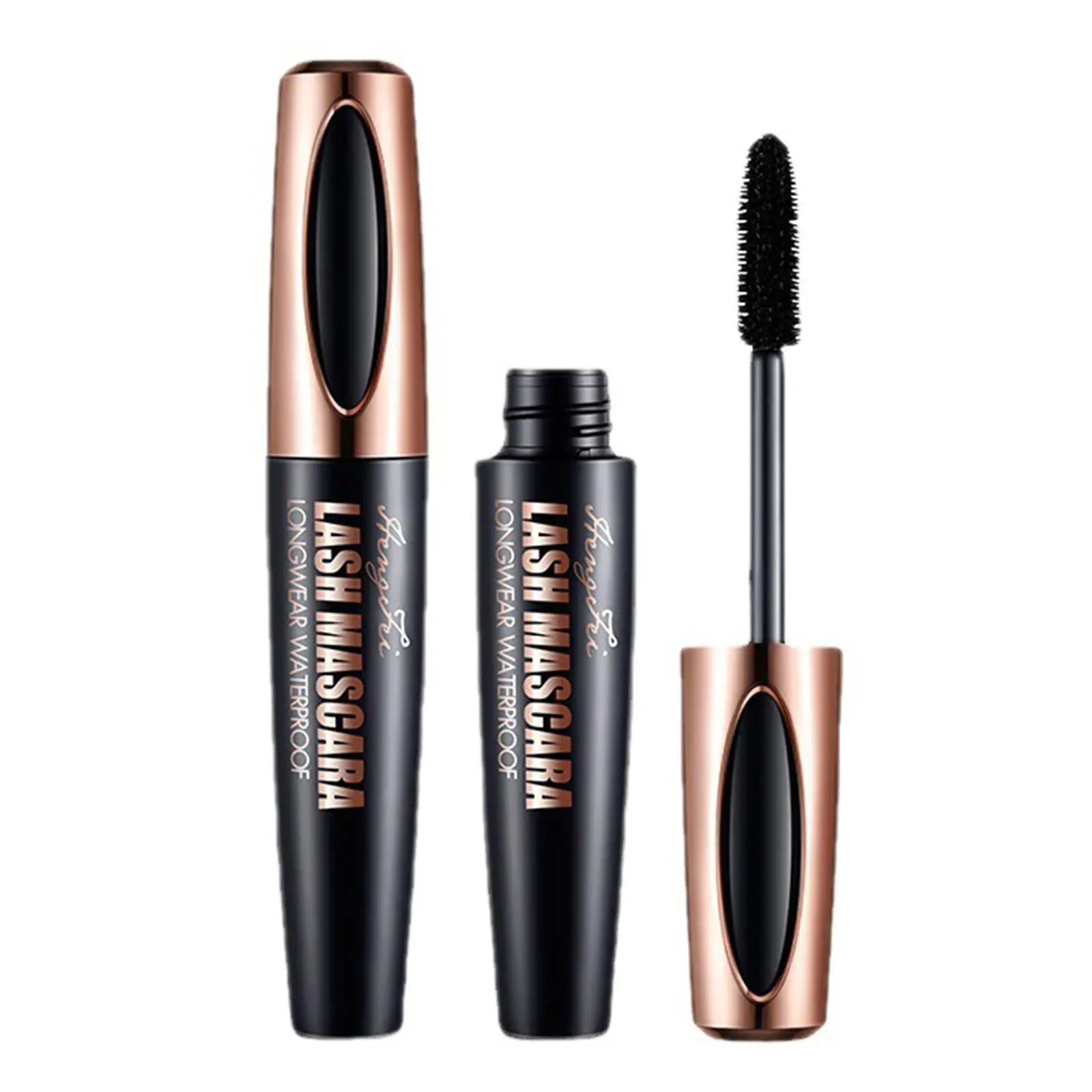 4D Silk Fiber Mascara Waterproof And Easy To Dry Natural Eyelash Makeup Soft Cosmetics Eyelash Long Thick Black Mascara F7J2