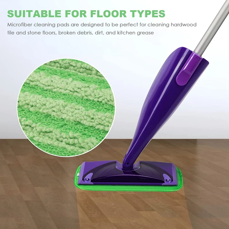 6 Washable/Reusable Microfiber Mop Pads Compatible With Swiffer Wet Jet