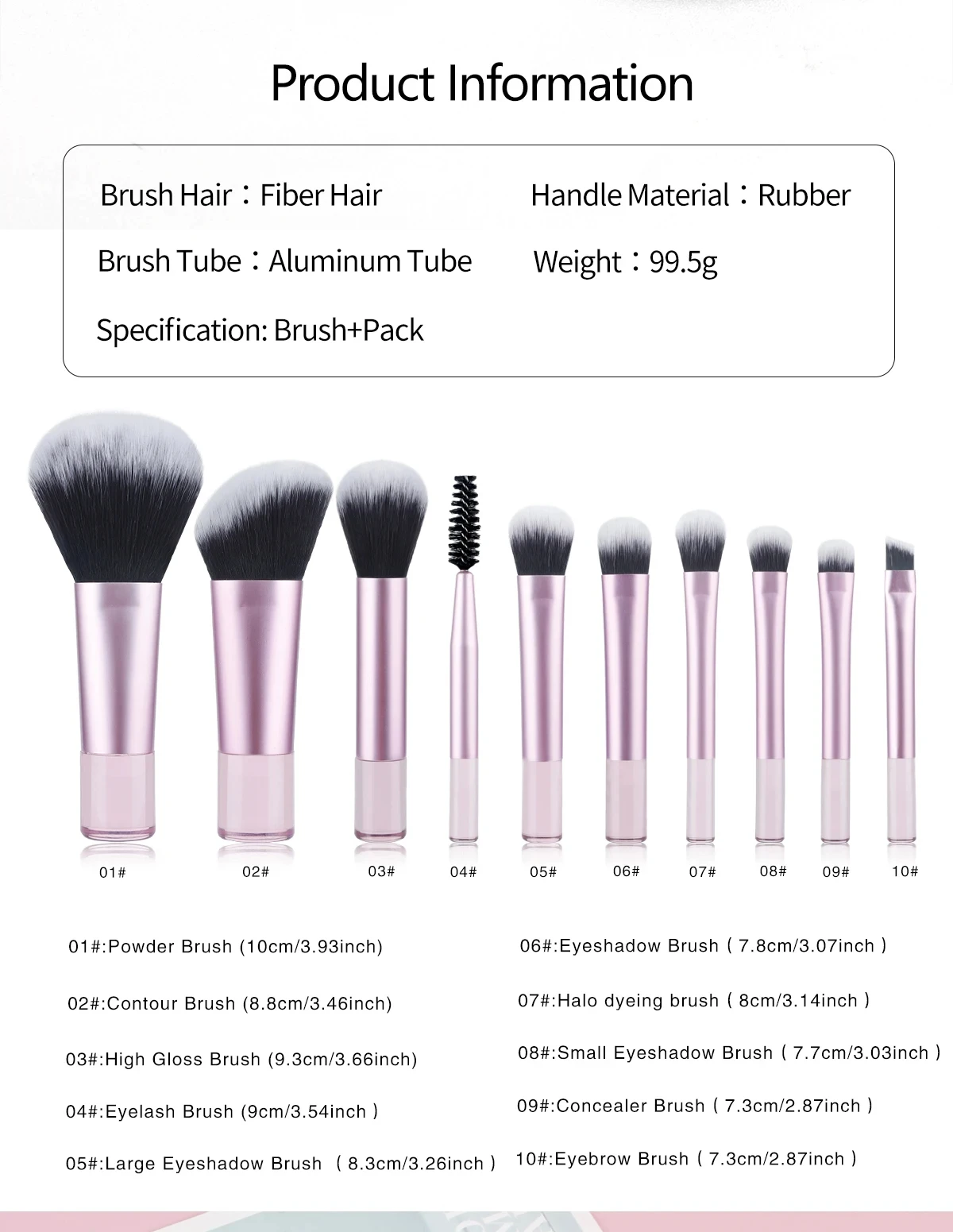 10 pçs mini rt conjunto de pincéis de maquiagem em pó sombra fundação blush liquidificador corretivo beleza ferramentas de maquiagem escova profissional