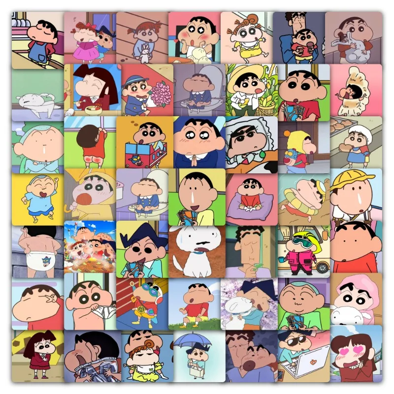 59 шт. Симпатичные стикеры Crayon Shin-chan с героями мультфильмов Shinnosuke norella, декоративные водонепроницаемые Стикеры для холодильника