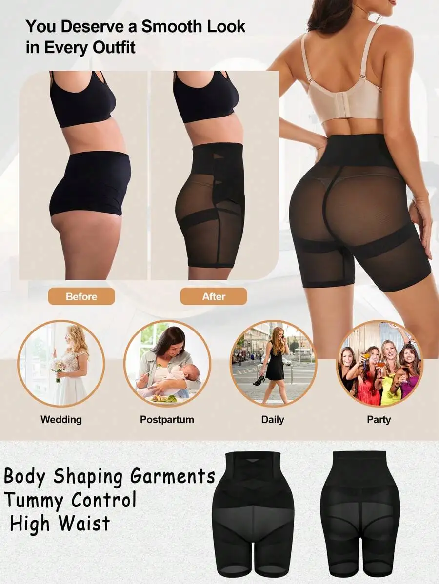 1pc Pantalones cortos moldeadores para mujer, faja reductora de cintura, control de abdomen, levantador de glúteos