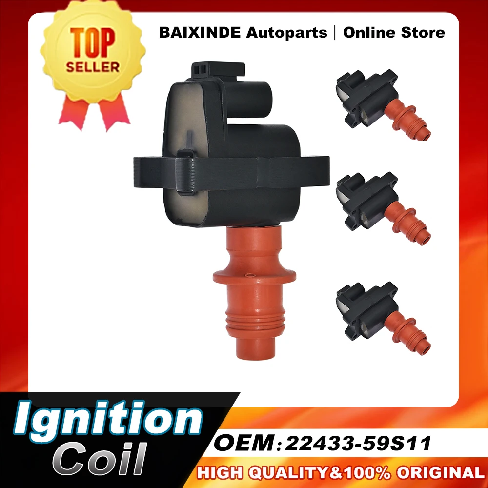 1/4PCS OEM 22433-59S11 2243359S11 22433-59S10 22433-59S12,22433-59S60,22433-59S61 Ignition Coil for NISSAN PULSAR Sylvia 180SX