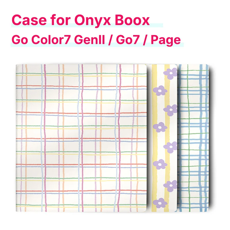 Murmelo Frameless Magnetic Case for Boox Go7 / Go Color7 GenII / Page / Leaf3 Auto Sleep/Wake Fresh Pattern Design